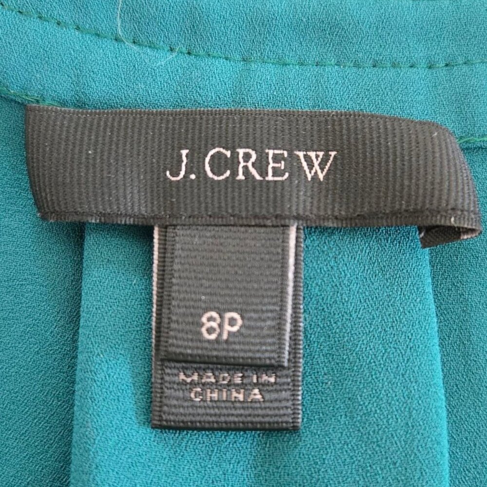 J. Crew Womens Sleeveless Teal Top 8 Petite Flowy Lightweight Blouse - Picture 7 of 9